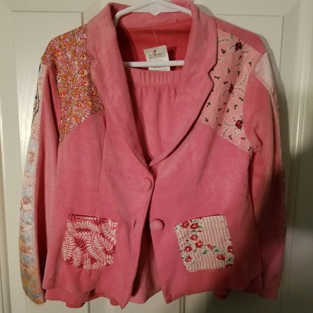 Riginals Century City Girls Pink Micro Suede Jacket & Skirt Set Size 6/6X